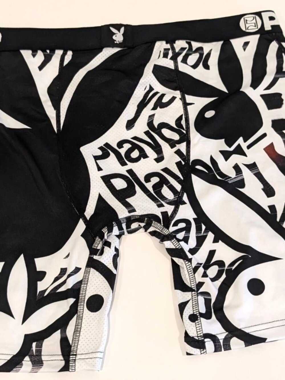 Playboy x PSD PB Scanner Bunny Logo Black White Graphic Boxer Briefs Large New